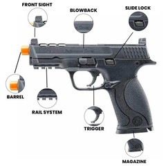 Airsoft Green Gas Pistol GBB Blowback – Semi Auto 320 FPS 23 RDS 6mm BBs Umarex