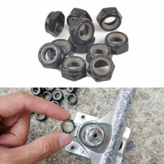 4pcs 5/16-24 Axle Nuts For Skateboard Longboard Trucks with Rubber Gasket Tool