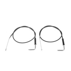 Extended Length 44″ Throttle and Idle Cable Kit Compatible with Harley Sports…