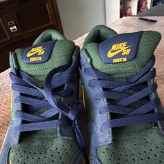 Nike SB Force 58 Skateboarding Shoes Blue Green Yellow US 12 Medium (D)