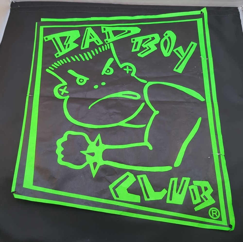 Vintage Bad Boy Club Poster Skateboard Surf Bmx 1980s Neon Green