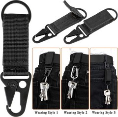 Tactical Keychain Clips Heavy Duty Military Grade Key Holder Straps with Buckle