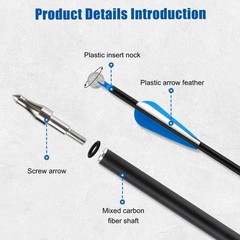 24Pcs 30″ Carbon Archery Arrows, Spine Matched for Hunting & Target Practice …
