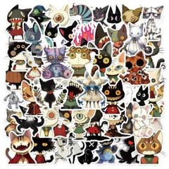 50 Pack of Crazy Cat Stickers for Laptop/Water Bottle/Phone Case/Tablet/Tumbler
