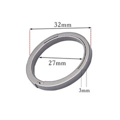 3PCS Titanium Key Rings Outer Dia. 17mm/22mm/25mm/32mm Openable Keyrings EDC