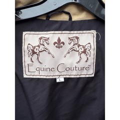 Equine Couture Parisian Vest Womens Large Black Tan Quilted Equestrian Riding L