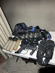 Tippmann Model 98 Custom Paintball Gun + Bag, Paint, Accessories, Pads Etc