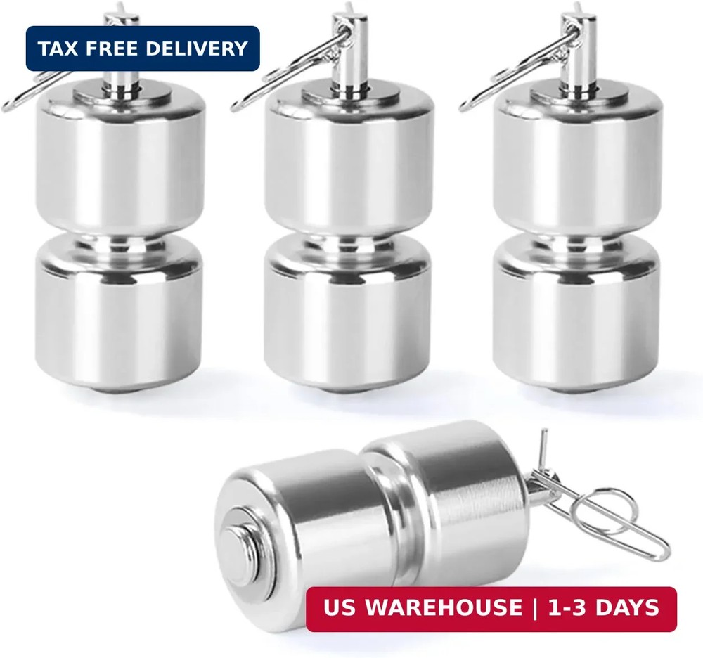 4Pcs Aluminum Alloy Rollers Pins Washers Rings Silvery/Black with EZ Spring Clip