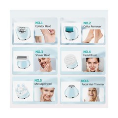 Epilator for Women, 6 in 1 Hair Removal Epilator, Shaver, Face Razor, Facial …