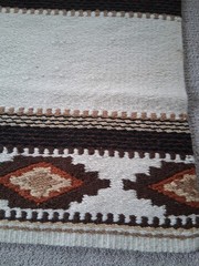 Western Wool Show Saddle Blanket – 34″x34″ – Black Brown – Maytex Handwoven