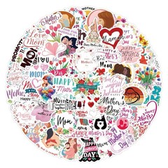 30Pcs Random Cute Colorful Happy Mother’s Day Love You Mom Waterproof Stickers