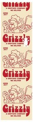 Grizzly Pizza By The Slice Skateboard Griptape Single Sheet 9 x 33