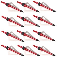 12PCS Archery 100 Grain Hunting Broadheads Stainless Steel Arrowheads with Case