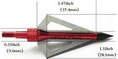 6PCS Hunting Broadheads 125 Grain Stainless Steel 3-Blade Integral Forming Tips