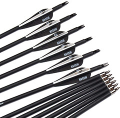 12Pcs 30 Inch Carbon Arrows SP500 OD 7.8mm Archery For Compound/Recurve Bow Hunt