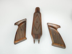 CUSTOM WALNUT FOREARM & GRIPS FITS CROSMAN 1377 C, 1322 P PISTOL SANDED