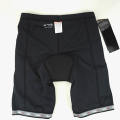 TYR 8in Cycling Shorts Muli-Sport Mens Size Large Black Quik Pad Triathlon USA