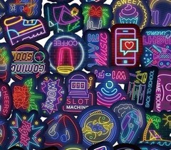 30PCS Random Cool Neon Waterproof Vinyl Stickers For Water Bottle Laptop