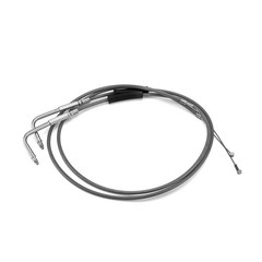 Extended Length 44″ Throttle and Idle Cable Kit Compatible with Harley Sports…