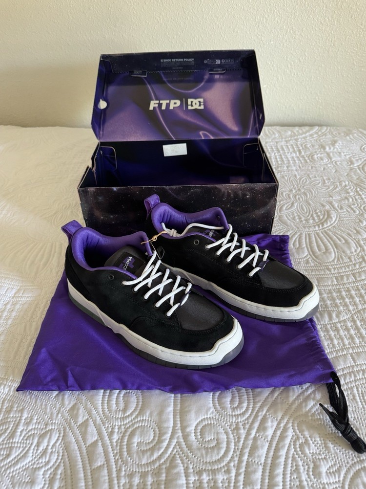 DC Shoes Clocker 2 FTP Skate Shoes Black/Purple, Men’s US 11.5 Medium