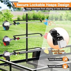 3 Place Weed Eater Rack, Mount On Landscape Truck Trailer Enclosed Carbon Black