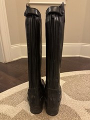 Ariat Monaco Tall Field Boots, 6B, Slim Calf, Medium Height, Black-Show Quality