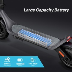 Electric Scooter Adult 500W Range 10″ Tire E-Scooter 31 Miles 25km/h Speed & APP