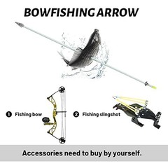 36″ Bowfishing Arrows 6/12 PCS – Fiberglass Fishing Arrows with Broadhead for Ar