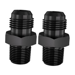 8AN Male Flare to 3/8″ NPT Black Aluminium Straight Fitting STL-8AN-3/8NPT-0