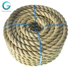 3/4 Inch × 50 Feet Manila Rope 3 Strand Twisted PP Wear Resistant Rope