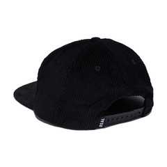Real Hat Oval Corduroy Snapback Black Black Cap Mens Skateboard