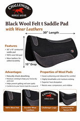 Horse Western Wool Felt Contoured Close Contact Barrel Saddle Pad Purple 39121