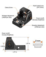FullSized Red Dot, Motion Awake Optic for Pistols, 2MOA Dot, 12 Brightness Ad…