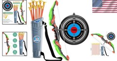 Outdoor Adventure Bow and Arrow Set with LED Light for Boys and Girls Ages 3-10