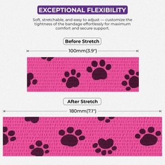 JorVet 4″ x 10 Yards Cohesive Bandages | Fun Self-Adhesive Wrap for Animal Wo…