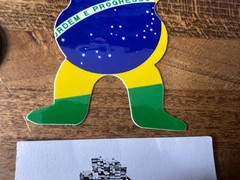 Grizzly Griptape Brazil Flag Bear Sticker Torey Pudwill Skateboarding Supreme