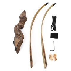 60″ Takedown Longbow 20-50lbs Hunting Recurve Bow Arrow Kit LH RH Wood Shooting