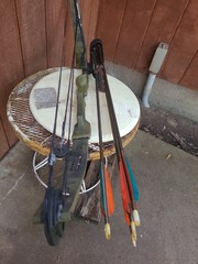 Bear Whitetail II Vintage Compound Bow Camouflage W/ Arrows And Broadheads Quive