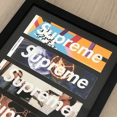 Supreme x The Killer + Other Skateboard Box Logo Stickers Set Of 5 Framed Design