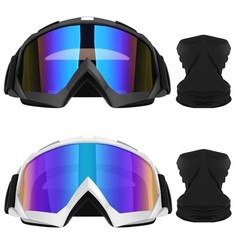 Lievermo Motorcycle Goggles Dirt Bike Goggles 2 Pack ATV Off-Road Black+white