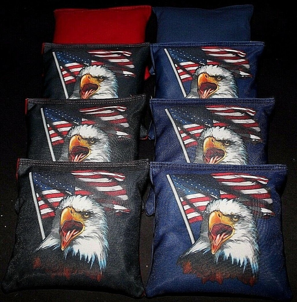Custom Patriotic Bald Eagle Flag 8 cornhole ACA regulation cornhole bags B13