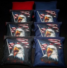 Custom Patriotic Bald Eagle Flag 8 cornhole ACA regulation cornhole bags B13