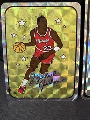 1988 Royal Prism Jewel Michael Jordan Gold Large Square Vending Sticker STAINS