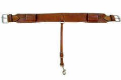 LEATHER REAR TOOLED WESTERN TACK CINCH GIRTH FLANK BILLET FOR HORSE SADDLE.
