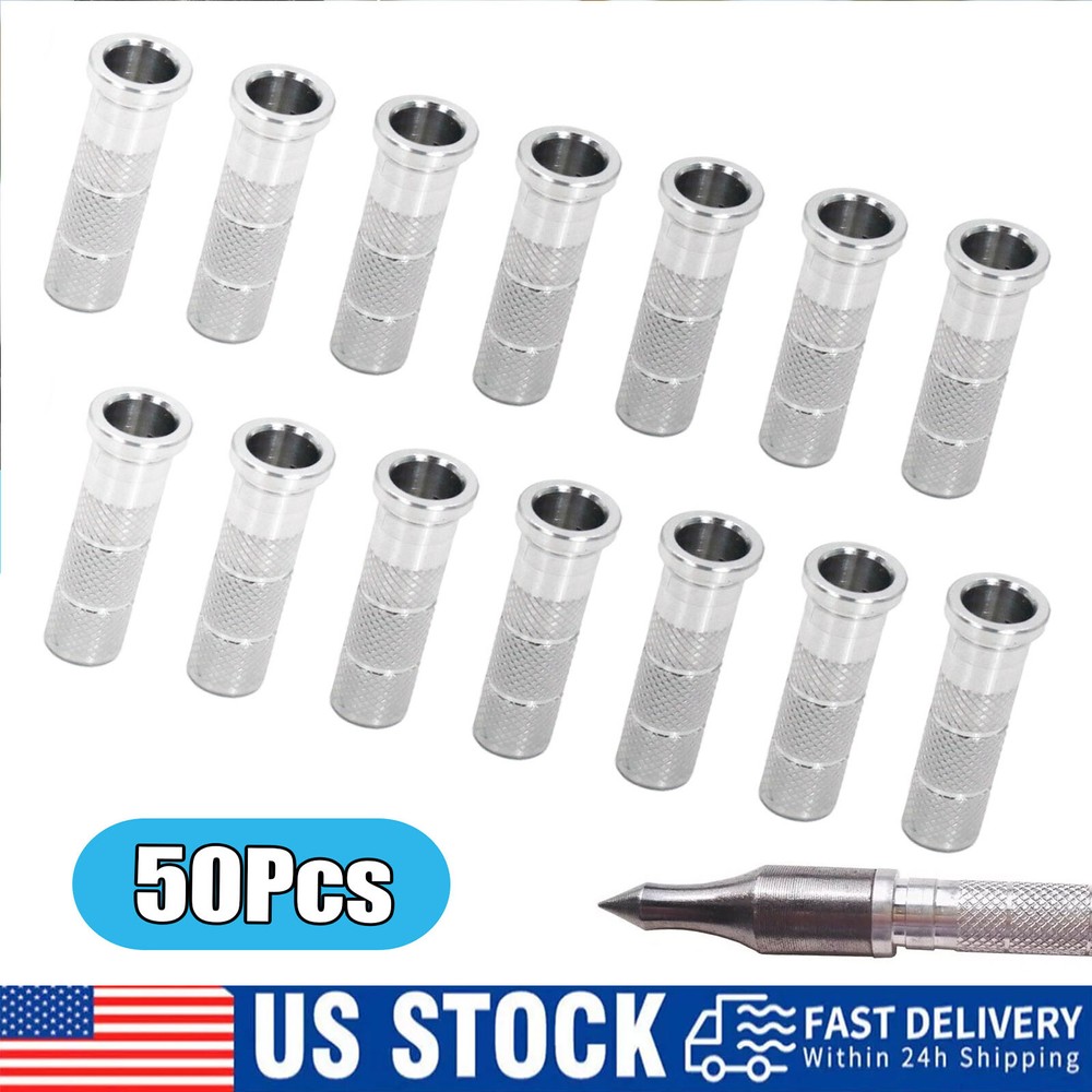 50PC 6.2/7.6mm Aluminium Arrow Inserts + Archery Arrow Shaft Cutter DIY Tool Set