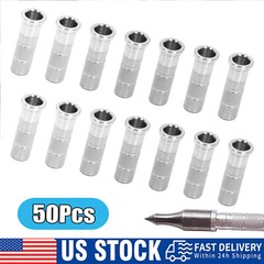 50PC 6.2/7.6mm Aluminium Arrow Inserts + Archery Arrow Shaft Cutter DIY Tool Set
