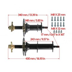 2x Go Kart Rear Differential Split Axles Kit Disc Brake Drive Shaft fr ATV Buggy