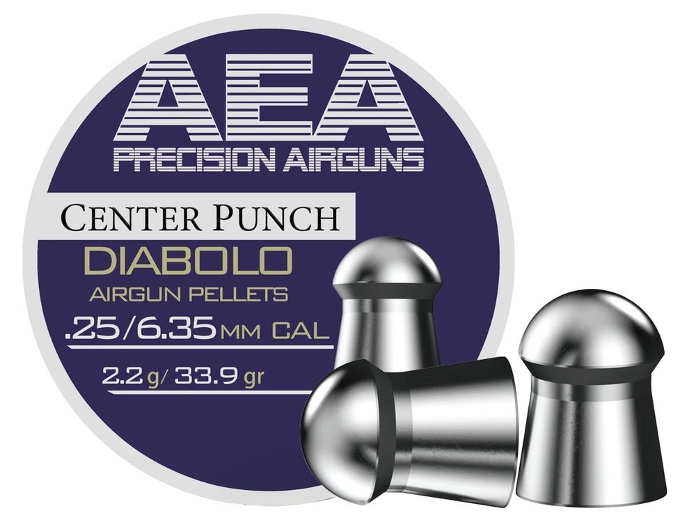 AEA Precision 300 Count CENTER PUNCH Heavy Domed 6.35mm .25 Caliber Air Pellets