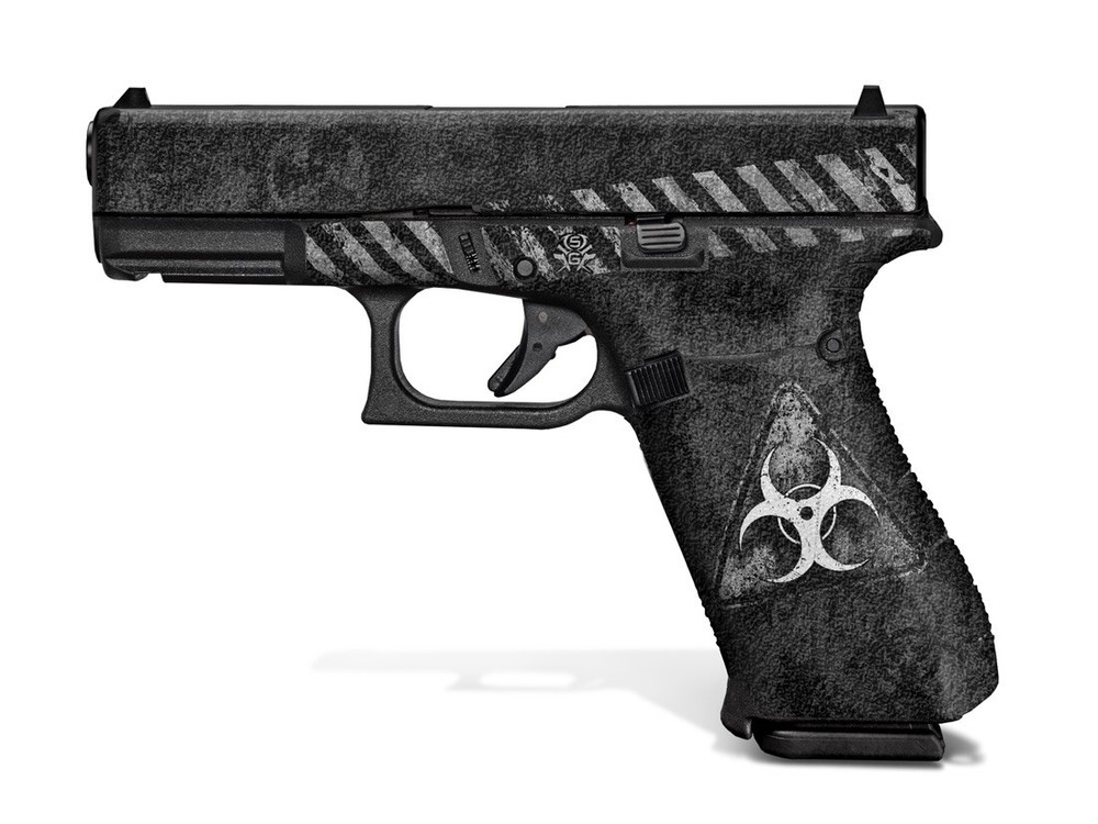 Glock 19X / Glock 45 Decal Grip – Biohazard (Black & White)