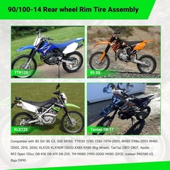 14» Rear Wheel 90/100-14 3.00-14 Dirt Bike Tire Rim For CR80R CR85R CRF125F